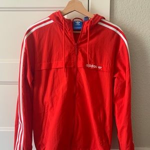 Adidas Originals Mens 3 Stripe Hooded windbreaker Jacket